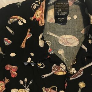 Howls Moving Castle Print Short-sleeve Button-up Shirt